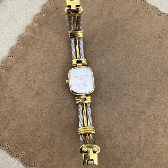 Vintage Michel Herbelin Paris 2 Tone with Stainless Steel Cable European Brand - Picture 8 of 9